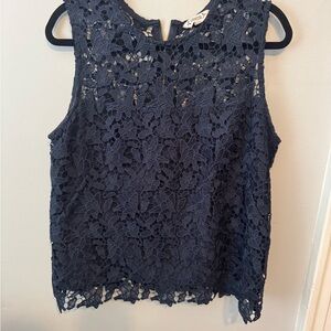 Nanette Lepore Navy Lace Blouse
